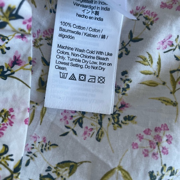 J.Crew Tie Sleeve Cotton Top-Meadow Floral Print-Small-NWOT - Picture 9 of 10